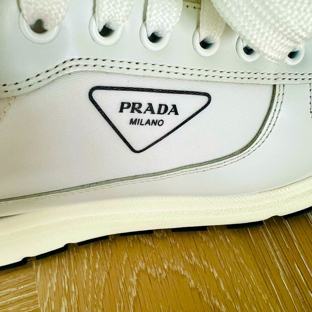 PRADA RE-Nylon sneakers men size 9 worn once like new Leather and nylon.